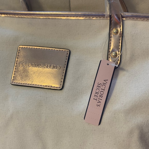 NWT Victoria Secret Rose gold and Cream Tote bag - Picture 3 of 6
